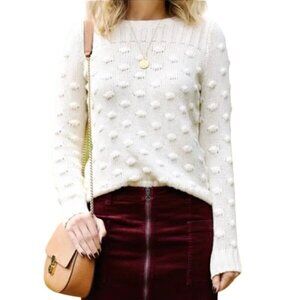 Vince Camuto Popcorn Stitch Sweater Textured Sz S Cozy Warm Elegant Fall Winter